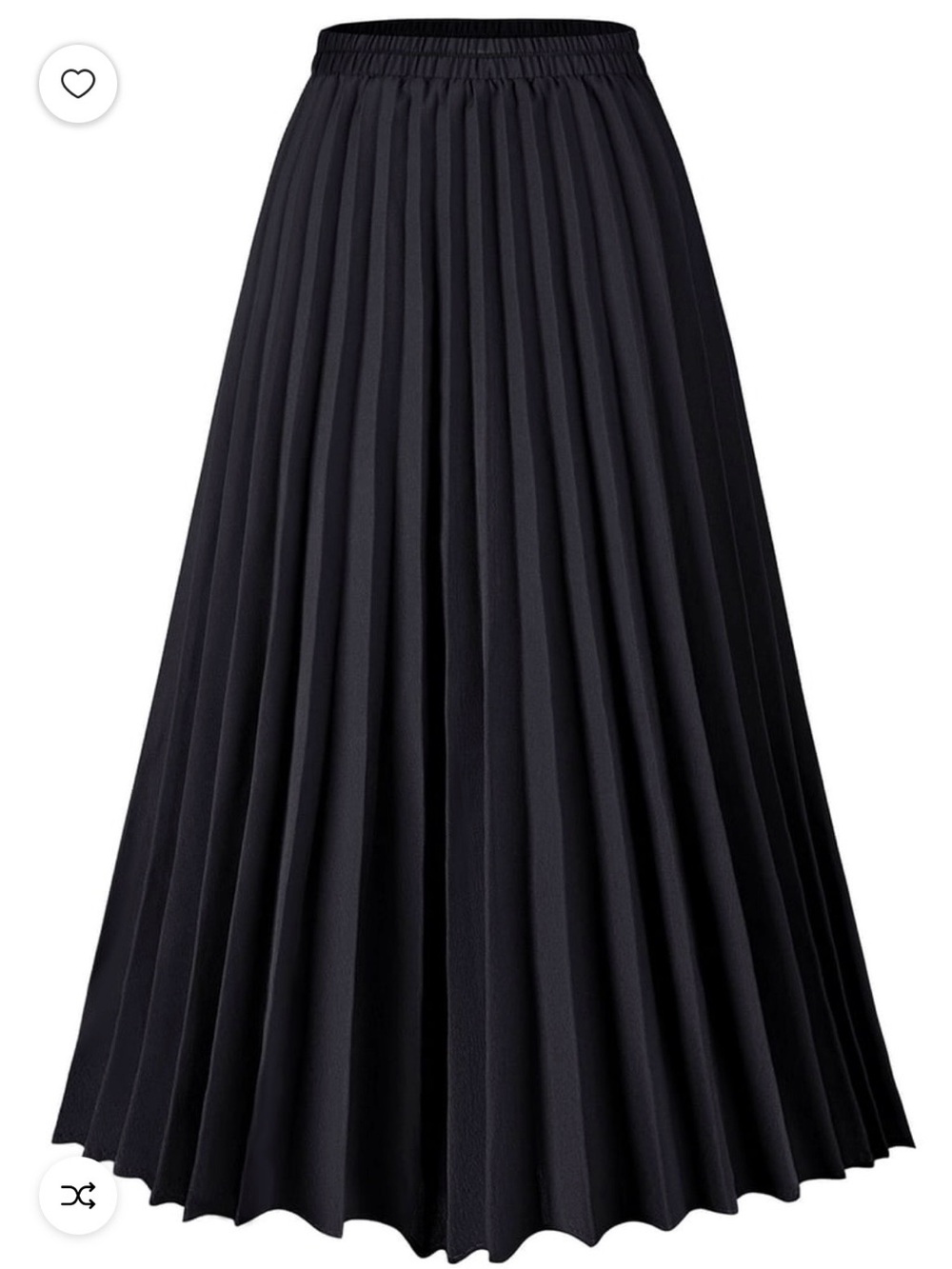 Classic Black Pleated Midi Skirt
